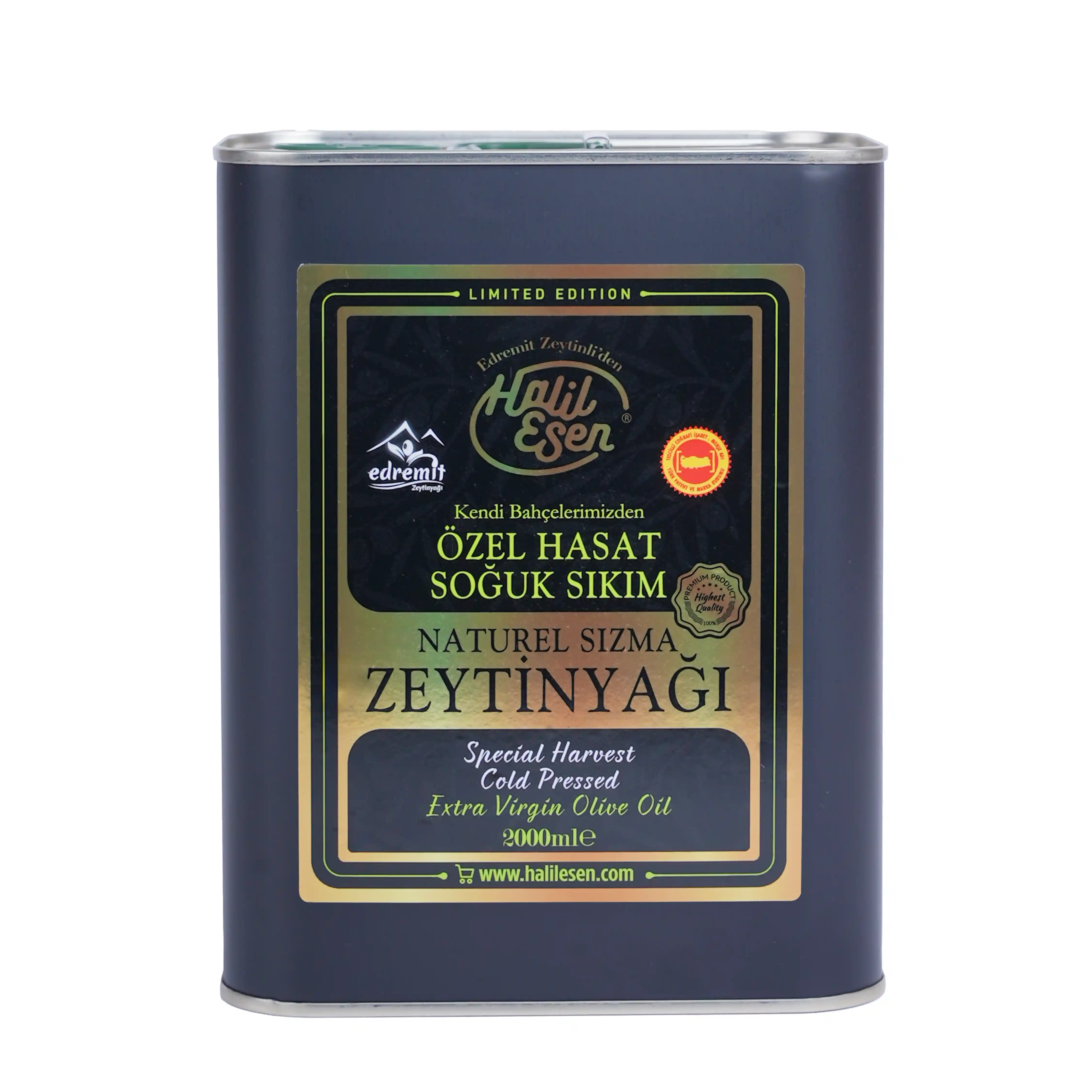 ÖZEL HASAT SOĞUK SIKIM NATUREL SIZMA ZEYTİNYAĞI 2 LT TENEKE