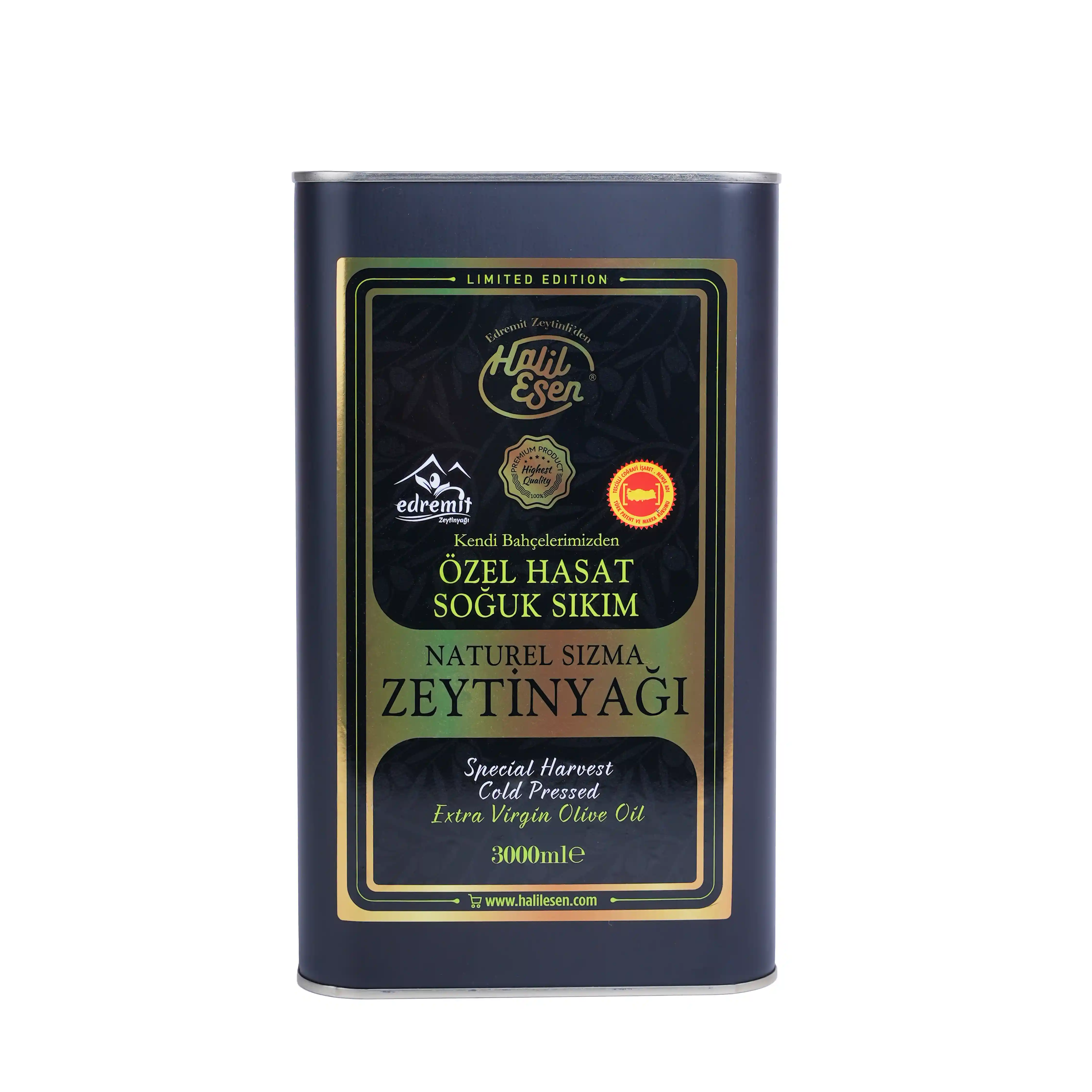 ÖZEL HASAT SOĞUK SIKIM NATUREL SIZMA ZEYTİNYAĞI 3 LT TENEKE