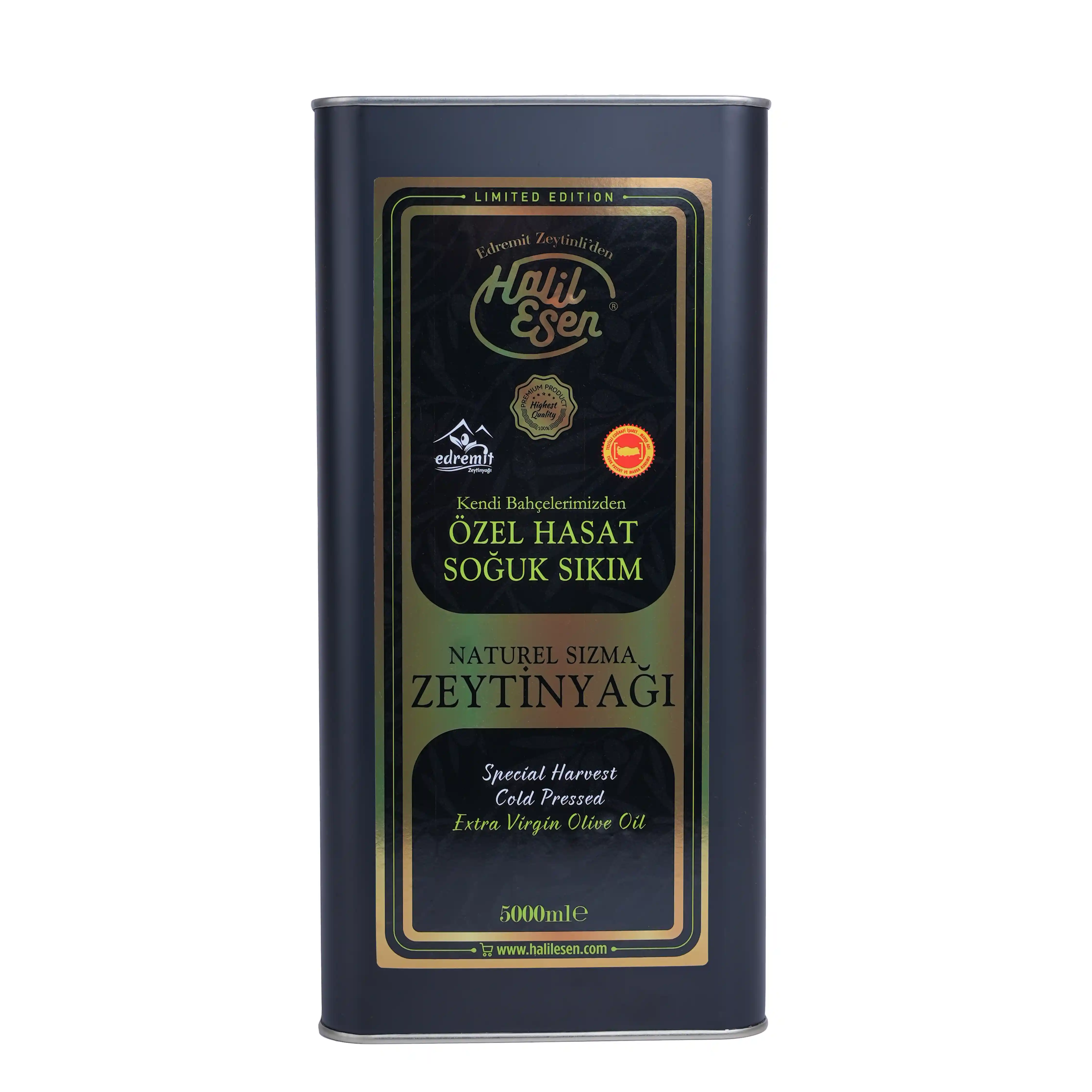 ÖZEL HASAT SOĞUK SIKIM NATUREL SIZMA ZEYTİNYAĞI 5 LT TENEKE